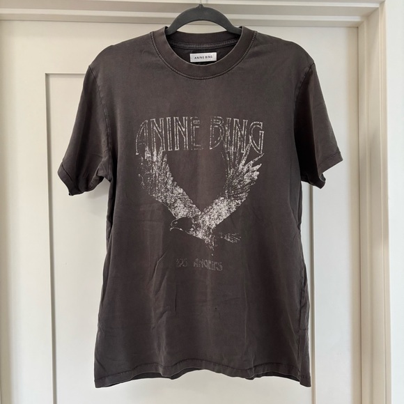 Anine Bing Lili Retro Eagle Tee Charcoal Graphic T Shirt S - Picture 8 of 9